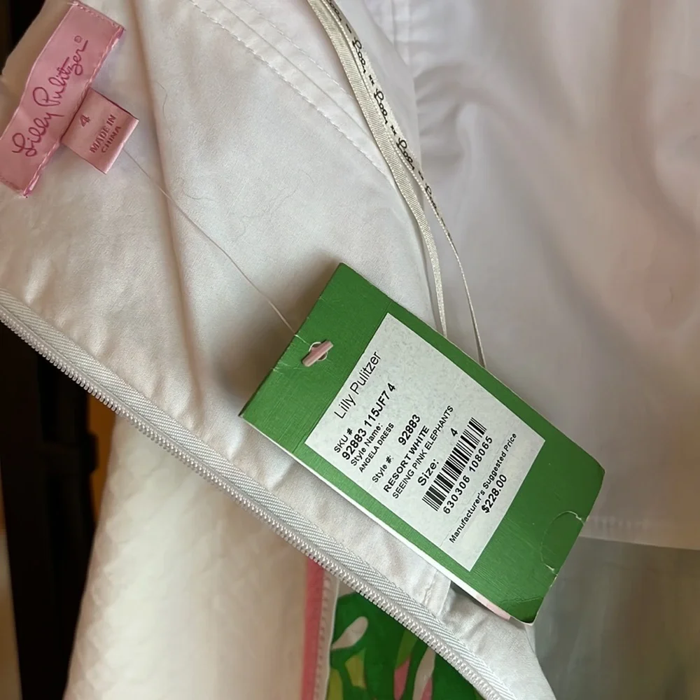 LILLY PULITZER Seeing Pink Elephants Strapless Angela Dress - Picture 9 of 10